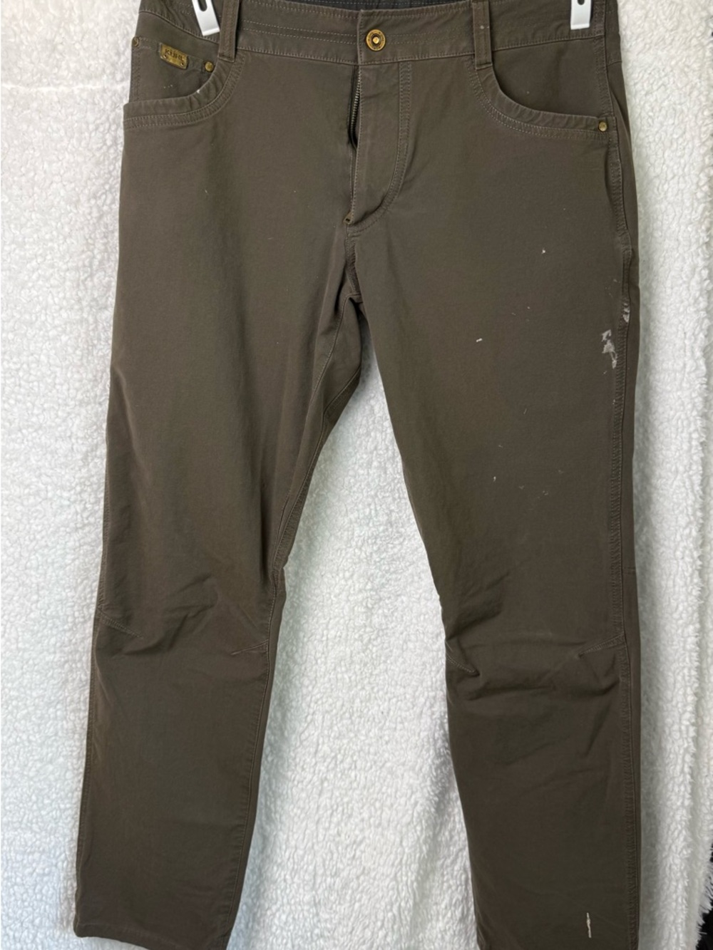 KUHL 34x32 Resistor Cargo Jeans Gray/Green Zip Fly